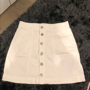 Loft white jean skirt